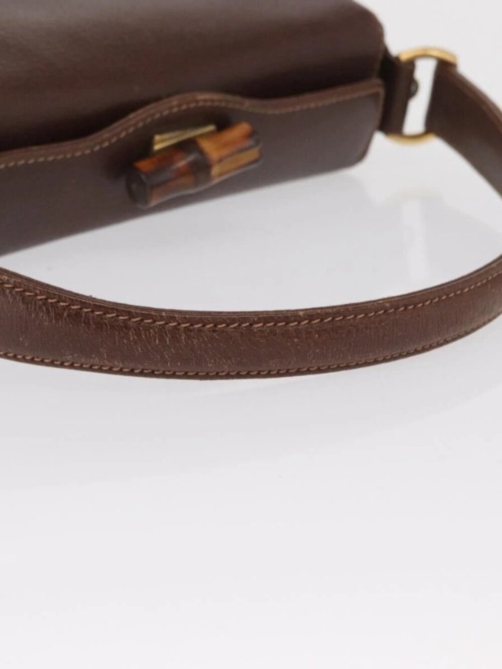 GUCCI Bamboo Hand Bag Leather Brown Gold Auth ep13180 - Picture 8 of 16